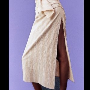 ZARA DRAPED STRIPED SKIRT